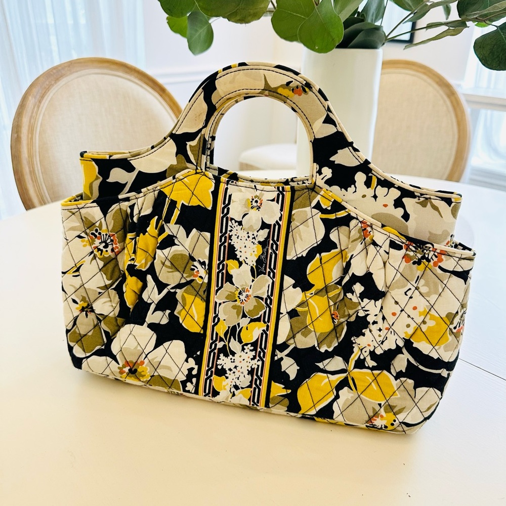Vera Bradley Yellow/Black Dogwood Flower Tote